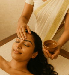 Ayurvedische hoofd en gezichtsmassage